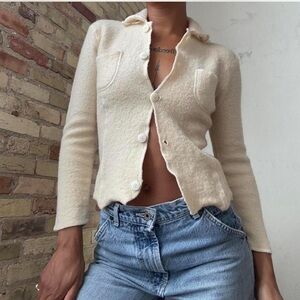 Vintage casual corner 100% wool button up